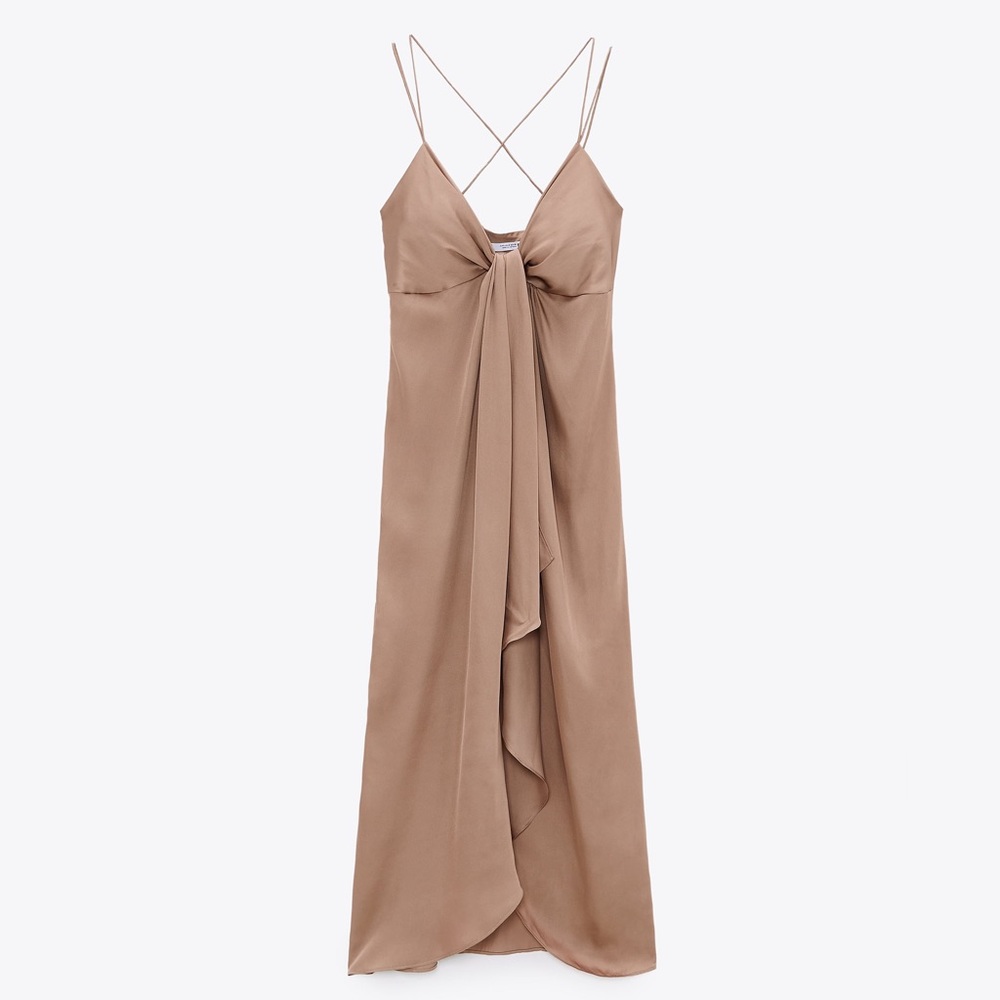 ZARA KNOTTED SLIP DRESS
